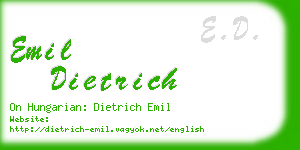 emil dietrich business card